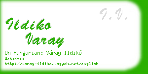 ildiko varay business card